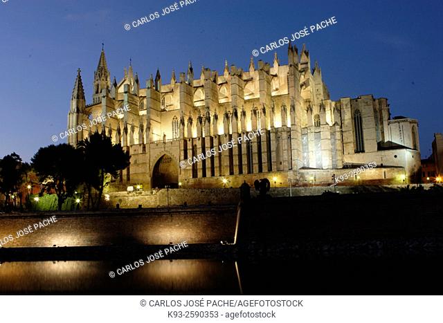 Gothic cathedral, Palma, Majorca, Balearic Islands, Spain