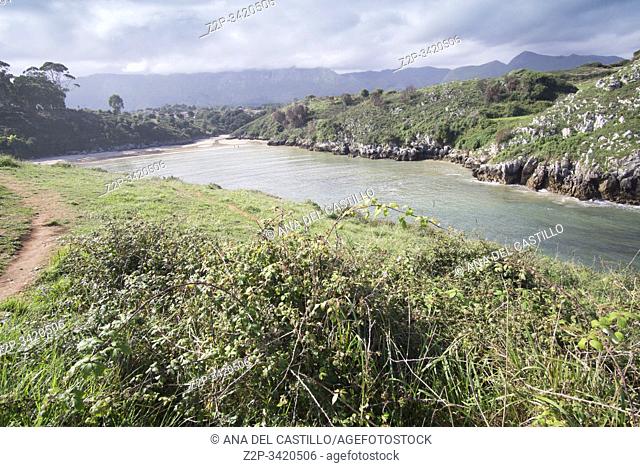 Llanes at North of Spain at Asturias region is an amazing place for enjoying the outdoors with amazing wild and green beaches like this panoramic view of Poo...