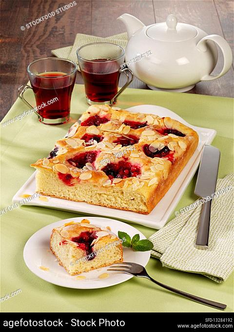 Red berry compote butter cake