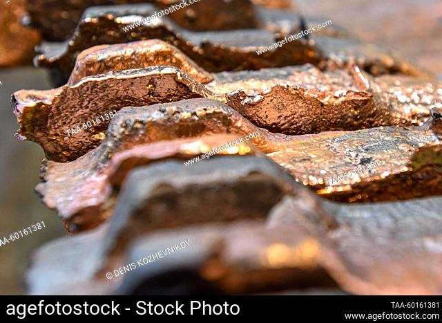 RUSSIA, NORILSK - JUNE 30, 2023: Copper products are pictured at a shop of the Copper Plant of Norilsk Nickel's Polar Division
