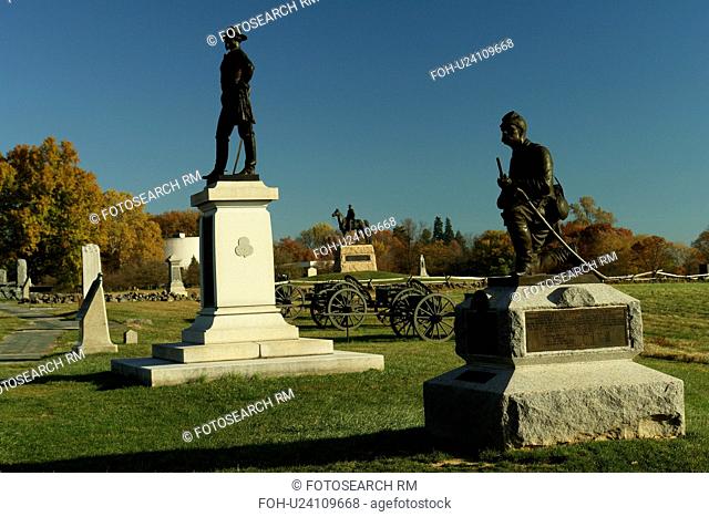 Gettysburg, PA, Pennsylvania, Gettysburg National Military Park, High Water Mark, General Meade Statue