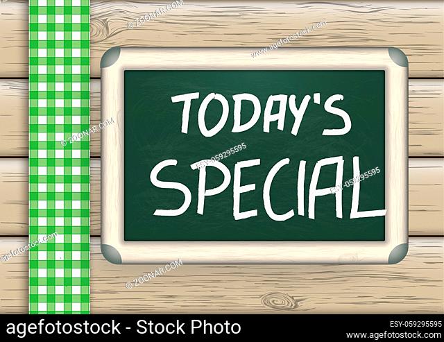 Blackboard on the wooden background. Eps 10 vector file