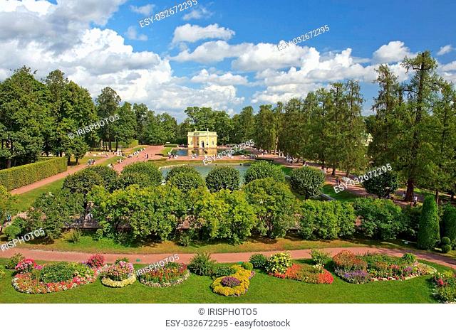 pavilion Upper Bath in Catherine park, Tsarskoye Selo ( Pushkin ), suburb of Saint Petersburg, Russia
