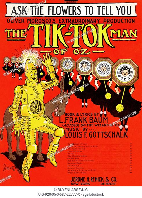 Derived from Frank L Baum's Wizard of Oz books, this is the sheet music to a song from the play version of the tale. The song is Ask the flowers to tell you The...