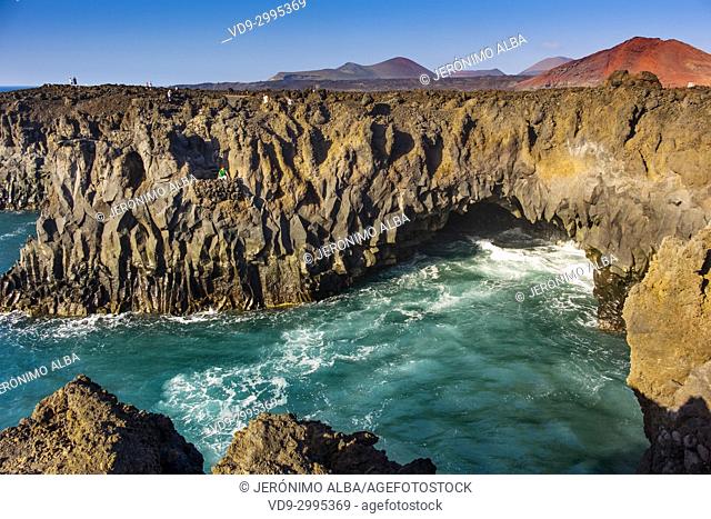 Volcanic coast, Los Hervideros. Lanzarote Island. Canary Islands Spain. Europe