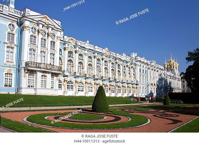 Russia, Near Saint Petersburg, Peterburg, City, Pushkin, Tsarskoye Selo, City, Catherine palace, Palace, park