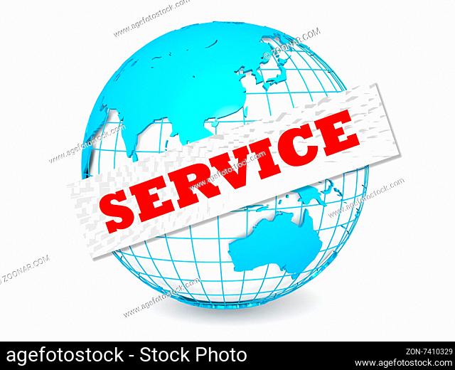 Globe with service word