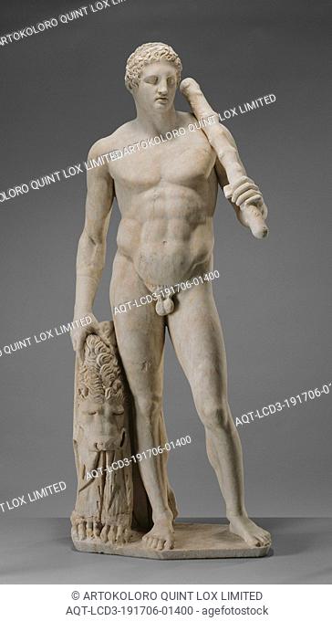 Statue of Hercules (Lansdowne Herakles), Unknown, Roman Empire, about A.D. 125, Marble, 193.5 × 77.5 × 73 cm, 385.5575 kg (76 3/16 × 30 1/2 × 28 3/4 in