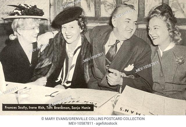 Popular Radio Star Tom Breneman (1901-1948), pictured with (from left) Frances Scully (TV Presenter for ABC), Irene Rich (1891-1988 - American Actress) and...