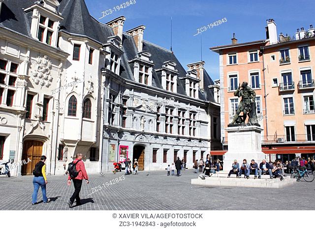 Place Saint Andre, the former site of the court of the city of Grenoble in the historical district, capital of the Alps, Isère, Rhône-Alpes, France