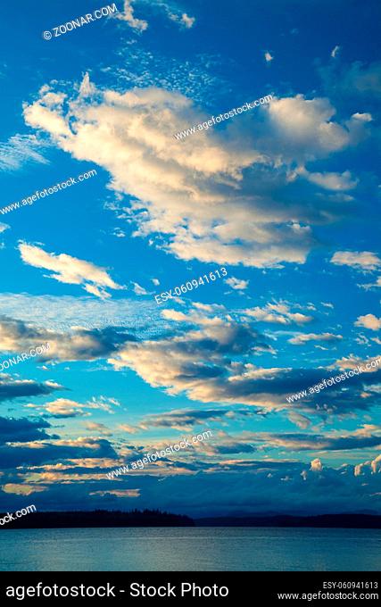 A seascape background with an interesting sky full of clouds