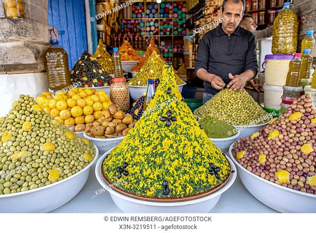 Assorted Fresh Foods on Market Stand, Essaouira, Marrakesh-Safi, Morocco