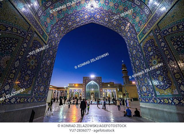 Passage between the courtyards of Fatima Masumeh Shrine, Shiah Islam holy place in Qom city, capital of Qom Province of Iran