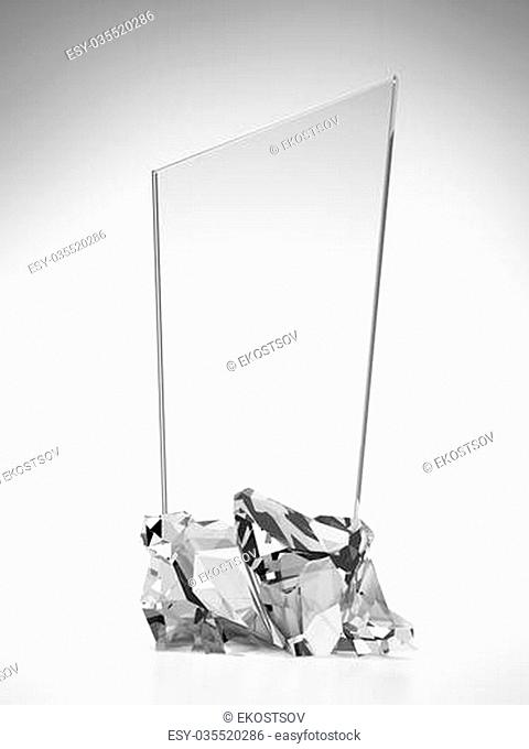 glass award plate isolated on a white background