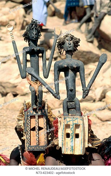 Mourning ceremony. Dogon Country. Mali