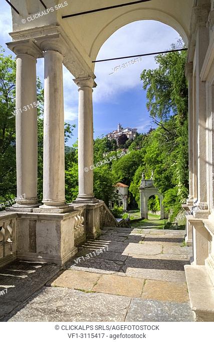 View of the chapels and the sacred way of Sacro Monte di Varese, Unesco World Heritage Site. Sacro Monte di Varese, Varese, Lombardy, Italy