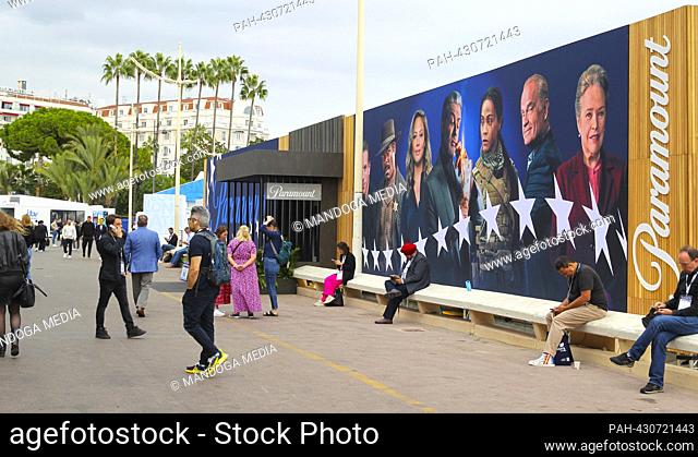 Cannes, France - October 18, 2023: MIPCOM with Paramount Booth / The World Greatest Gathering of TV & Entertainment Executives at the Palais des Festivals