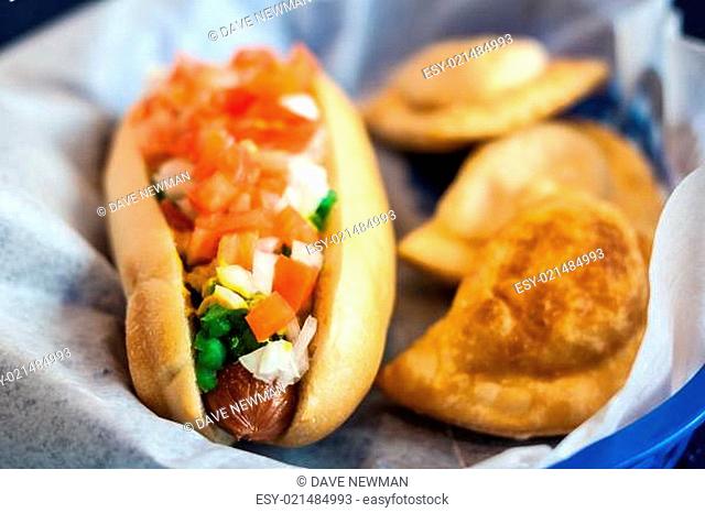 Hotdog with pierogis