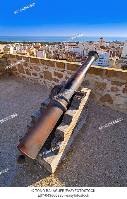 Guardamar del Segura Castle cannon in Alicante of Spain