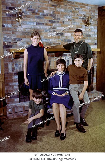 This is a family portrait of astronaut Fred W. Haise Jr. and his family. Haise is the lunar module pilot of the Apollo 13 lunar landing mission