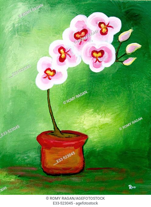 'Orchids' Acrylic on canvas. 2003. Private collection