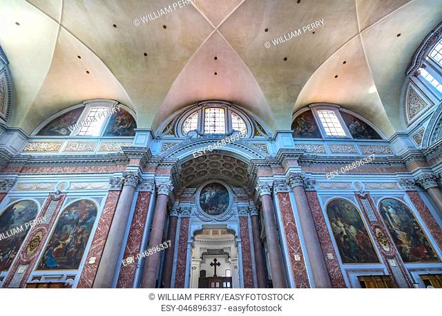 Basilica Saint Mary Angels and Martyrs Rome Italy. Church designed by Michelangelo 1560 from Emperor Diocletian Baths
