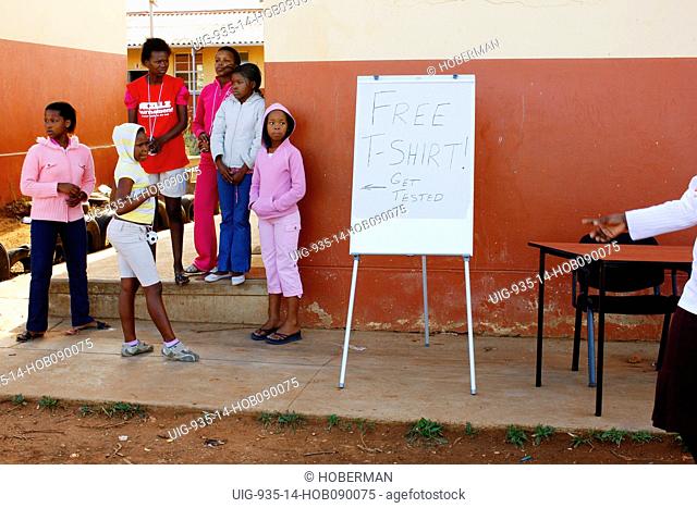 HIV testing station in Township