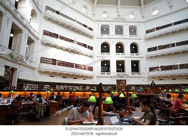 VICTORIA, MELBOURNE, AUSTRALIA, April 2019, People at State Library