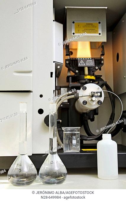 Atomic absorption spectrophotometer.  Quality Control chemistry laboratory