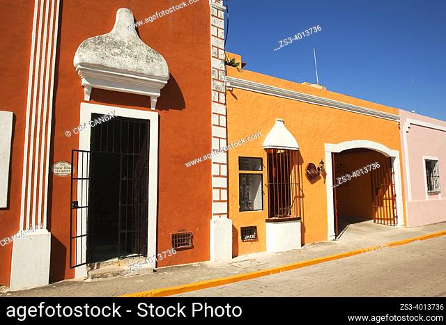 View of the colonial buildings at the historic center, Valladolid, Yucatan Province, Mexico, Central America