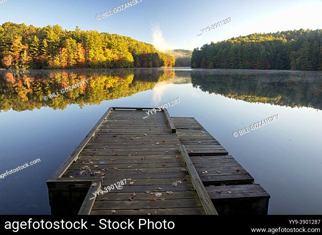 Wooden pier at sunrise - Lake Julia, DuPont State Recreational Forest - Cedar Mountain, North Carolina, USA