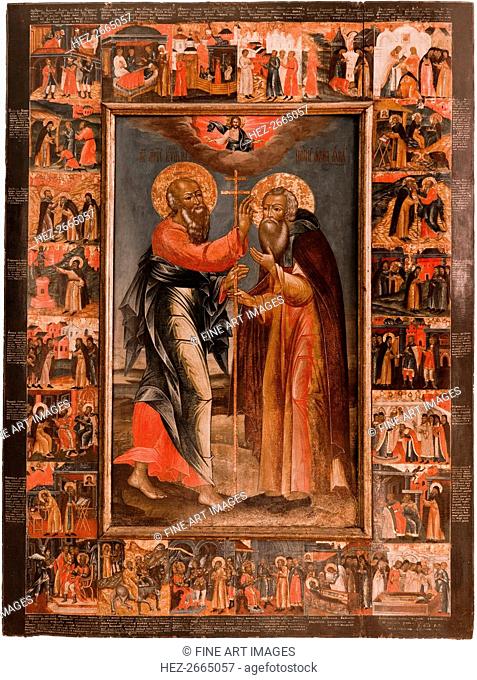 John the Apostle appearing to Saint Abraham of Rostov, Early 18th cen