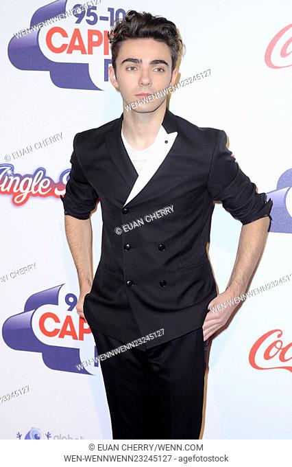 Capital FM's Jingle Bell Ball 2015 at the O2 Arena - Arrivals Featuring: Nathan Sykes Where: London, United Kingdom When: 05 Dec 2015 Credit: Euan Cherry/WENN