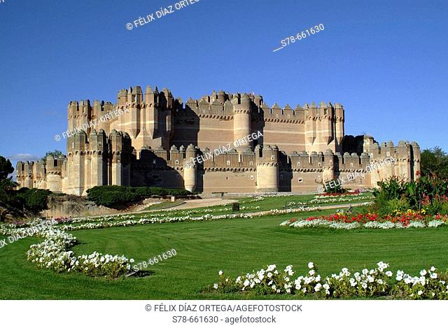 Castle of Coca (15th century). Segovia province, Castilla-León, Spain. South façade