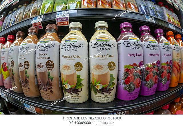 Bottles of Bolthouse Farms beverages are seen in a supermarket refrigerator case on Wednesday, February, 27, 2019. The Campbell Soup Company is selling the...