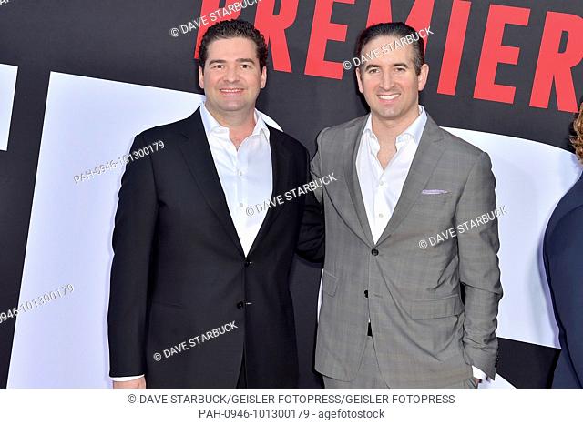 Jon Hurwitz and Hayden Schlossberg attending the 'Blockers' premiere at Regency Village Theater on April 3, 2018 in Los Angeles, California