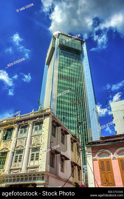 colonial architecture and Wisma Lee Rubber highrise, Kuala Lumpur, Malaysia