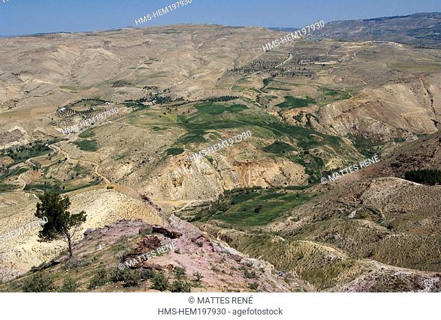 Jordan, landscape towards Mount Nebo