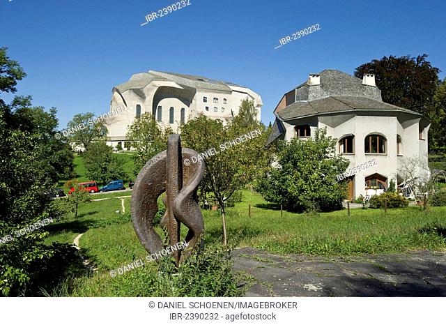 Goetheanum building, by architect Rudolf Steiner, seat of the Anthroposophical Society in Dornach, Canton of Solothurn, Switzerland, Europe