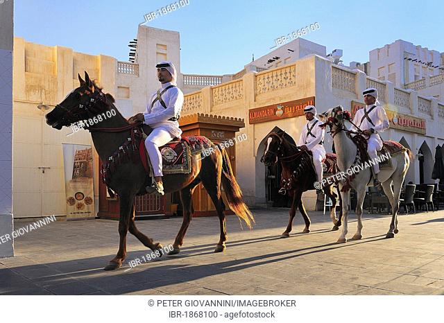 Mounted police, Souk Waqif, Doha, Qatar, Middle East