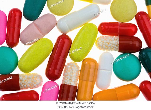 Colorful tablets and medicines