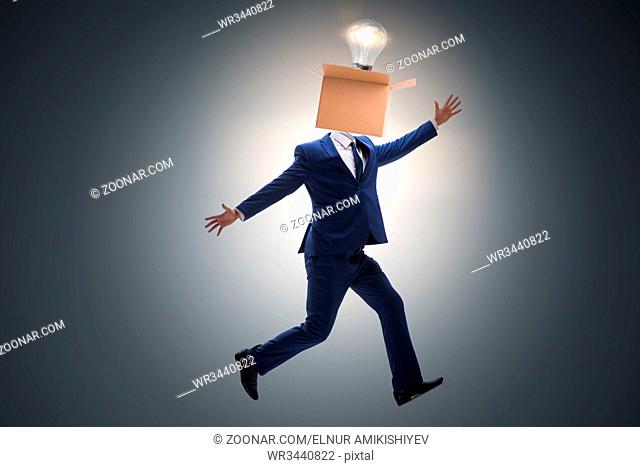 Businessman in thinking out of box concept