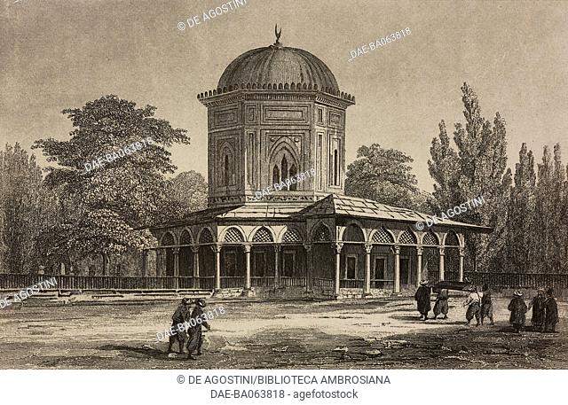 Tomb of Suleiman the Magnificent, Istanbul, Turkey, engraving by Lemaitre and Arnout, from Turquie by Joseph Marie Jouannin (1783-1844) and Jules Van Gaver