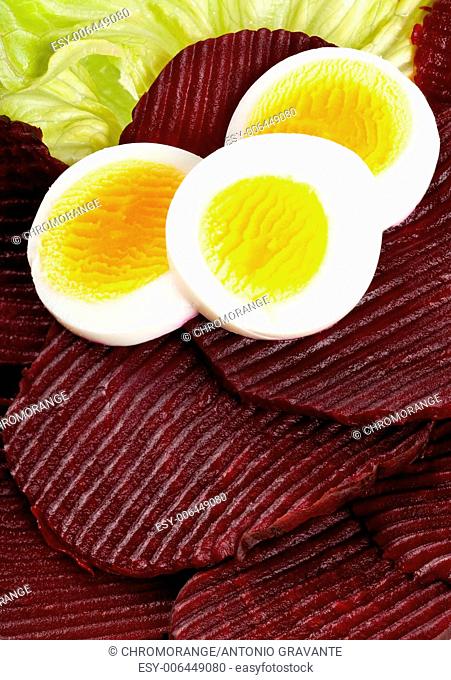 Beet salad with eggs
