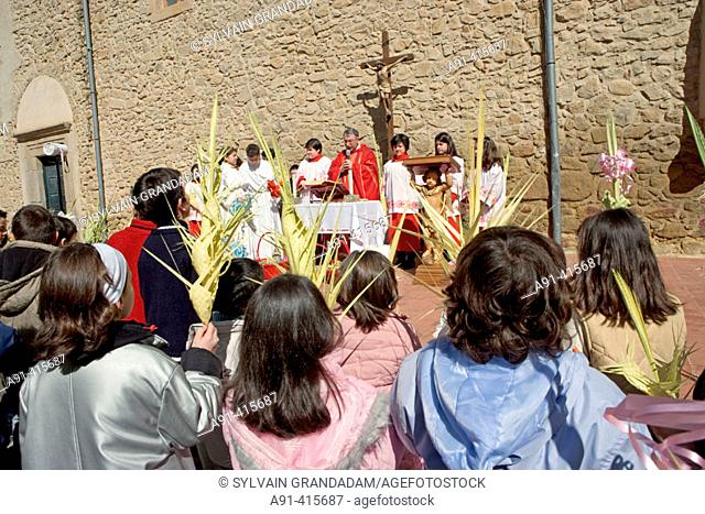 Palm Sunday before Easter. Pettineo, Parco delle Madonie natural park area. Sicily, Italy