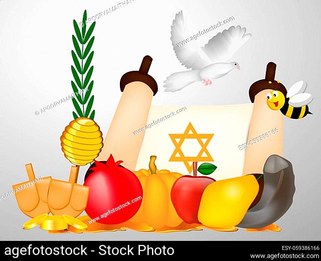 illustration of jewish yom kippur