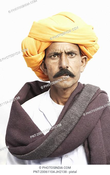 Portrait of a mature man wearing a turban