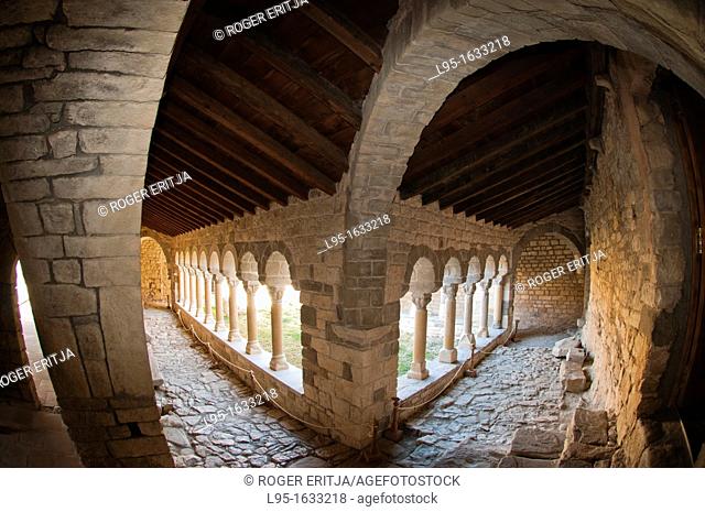 Cloister of the Romanic church of Santa Maria de Mur, Lleida, Spain