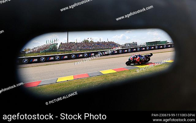 18 June 2023, Saxony, Hohenstein-Ernstthal: Motorsport/Motorcycle, German Grand Prix at the Sachsenring. Fabio Quartararo from France of the Monster Energy...