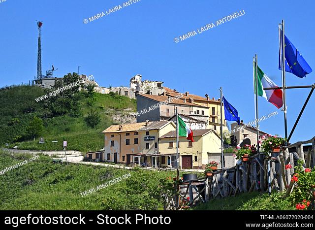 The village destroyed by the earthquake of 30 October 2016 , Castelluccio di Norcia (Perugia) ITALY-07-07-2020